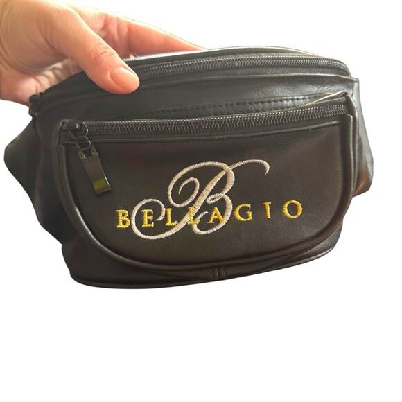 VTG Bellagio Hotel and Casino Faux Leather Embroidered Fanny Pack Belt Bag OS - Picture 5 of 10